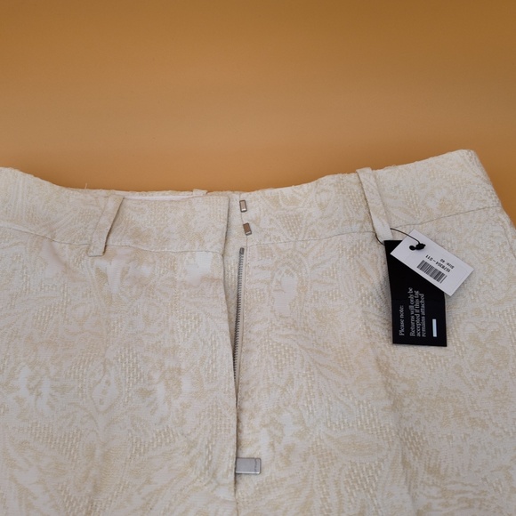 NWT + OFF-WHITE JACQUARD FABRIC TATTOO PALAZZO PANTS / Coconut Milk - Picture 5 of 11